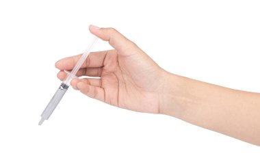 hand holding Silicone Thermal Conductivity cpu Heatsink isolated