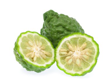 Bergamot fruit slice isolated on white background