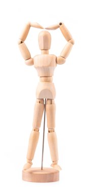 Wood Figure Model Manikin Mannequin Human Dummy Isolated on Whit