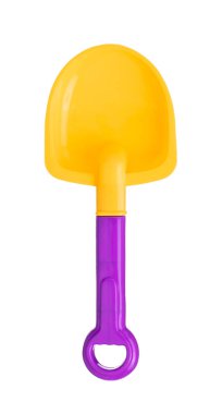 plastic tool shovel of beach toy isolated on white background