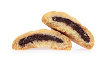 chocolate in cookies isolated on white background