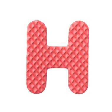 alphabet H made from EVA foam isolated on white background