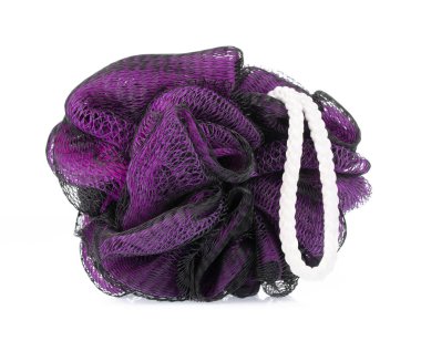  Beyaz arka planda izole banyo pufları.