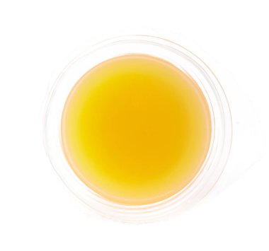 Jelly in plastic containers isolated on white background.