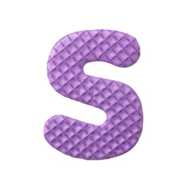 alphabet S made from EVA foam isolated on white background
