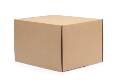 brown paper box package isolated on white background