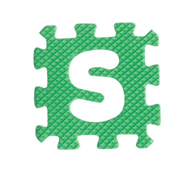 alphabet S made from EVA foam isolated on white background