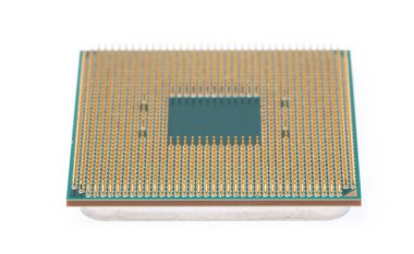 CPU microchip isolated on white background