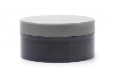 plastic container for makeup isolated on white background