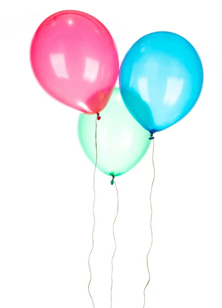 Bunte Luftballons isoliert auf weißem Hintergrund. — Stockfoto