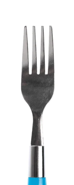 Blå gaffel isoleret på hvid baggrund - Stock-foto