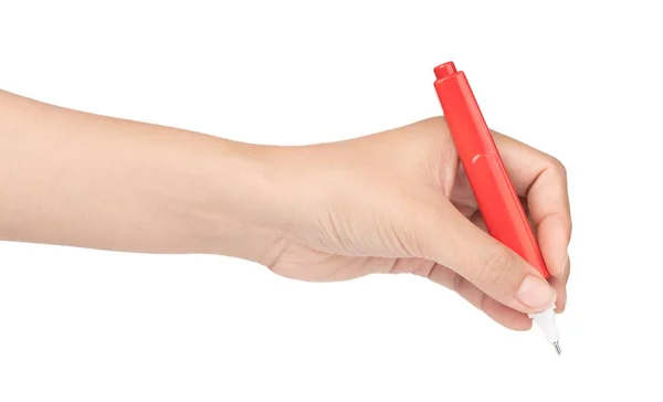 hand holding Squeeze Correction Pen Isolated on a White Backgrou