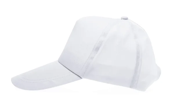 Gorra blanca aislada sobre fondo blanco . — Foto de Stock