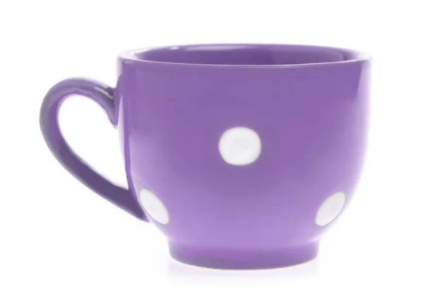 紫色空茶杯，白色背景隔离 — 图库照片