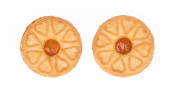 Сендвіч-печиво, наповнене варенням ізольовано на білому тлі — стокове фото