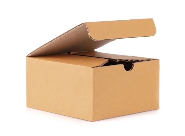 Papierboxen-Paket isoliert auf weißem Hintergrund — Stockfoto