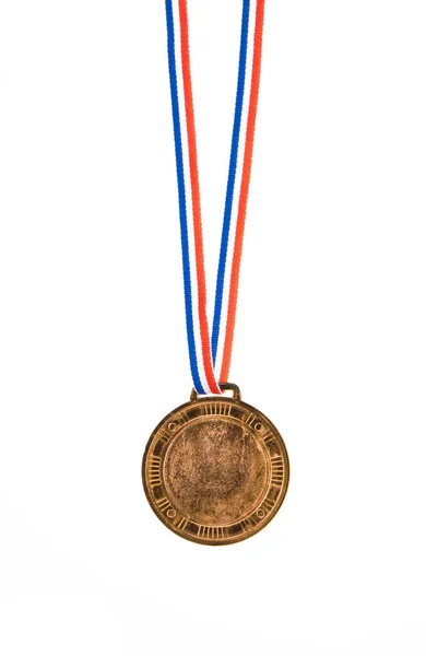 Golden medal is medal awarded isolated on white background. — Stock Photo, Image