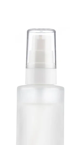 Bottiglia contenitore cosmetico o spray bottiglia trucco isolato su whi — Foto Stock