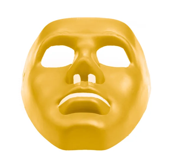 Κίτρινες μάσκες που απομονώνονται σε λευκό φόντο — Φωτογραφία Αρχείου