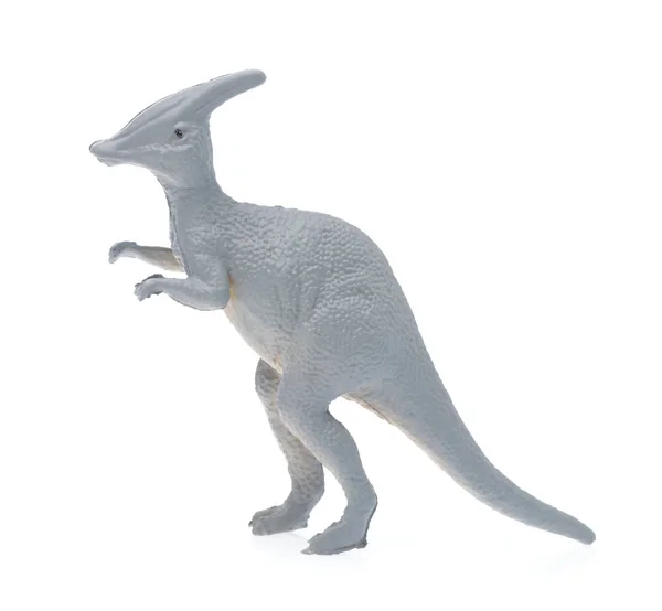 Juguete dinosaurio pequeño aislado sobre fondo blanco —  Fotos de Stock