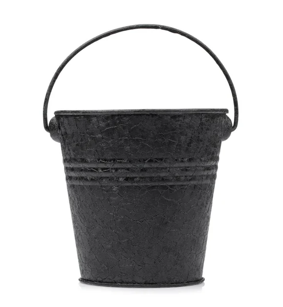 Metal zinc bucket isolated on white background — Stock Photo, Image