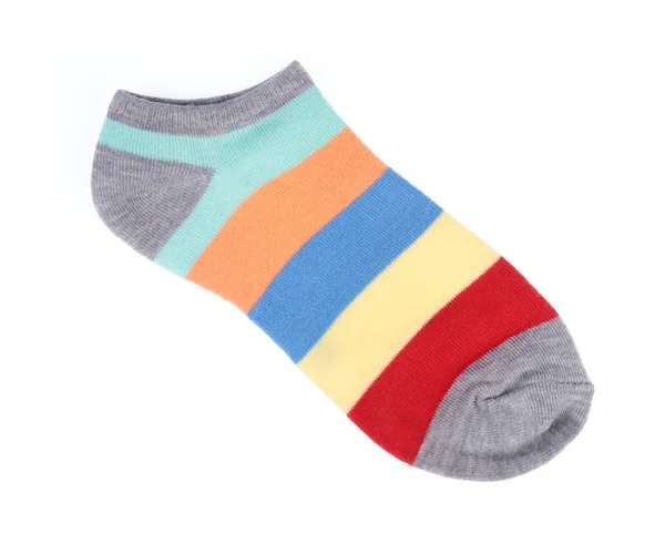 Cute of colorful socks isolated on white background — Stock Photo, Image