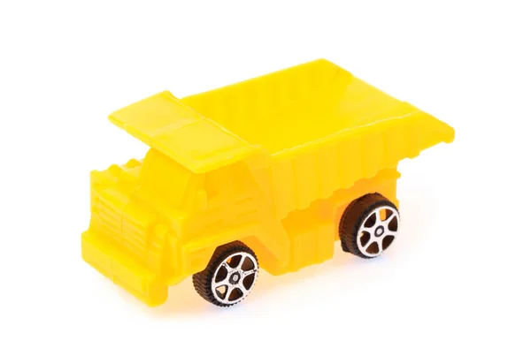 Camión de basura de juguete aislado sobre fondo blanco — Foto de Stock