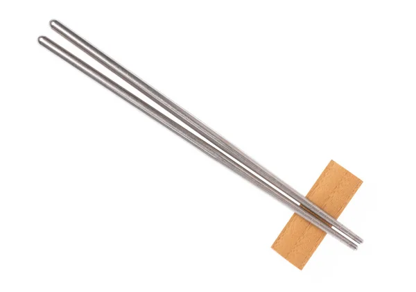 Silver chopsticks isolated on white background — Stock Photo, Image