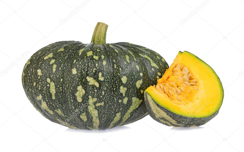  sliced pumpkin isolated on white background