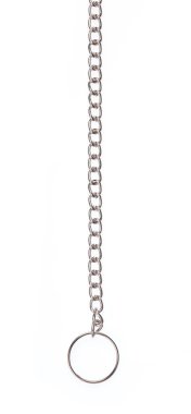 Long chain of keychain strap isolated on white background