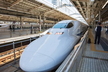 OSAKA, JAPAN - May 11: A train pulls into Station on May 11, 201