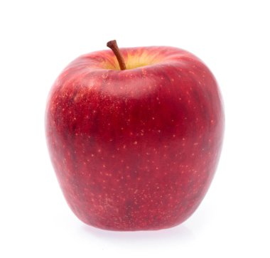 Beyaz arka plan üzerinde izole mükemmel taze kırmızı elma 
