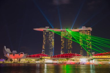 SINGAPORE - FEBRUARY 19, 2017: laser show at Marina Bay Sands Ho