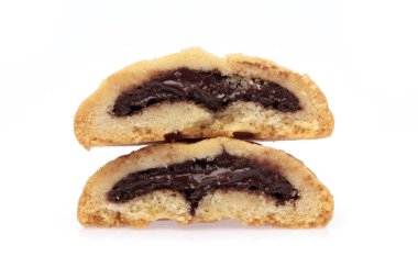 chocolate in cookies isolated on white background