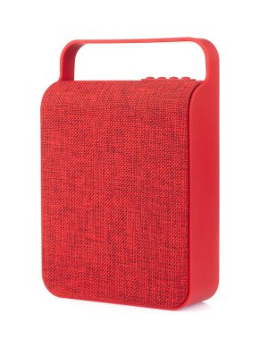 Wireless speaker for listening to music isolated on a white back