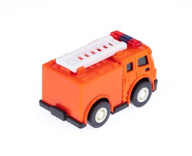 Toys Fire Truck isolated on a white background.