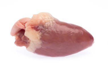 raw hearts isolated on white background