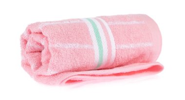 Banyo havluları beyaz arkaplanda izole edildi.