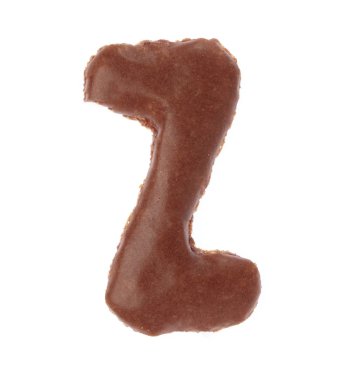 Beyaz arkaplanda Z harfi kurabiyesi izole edilmiş.