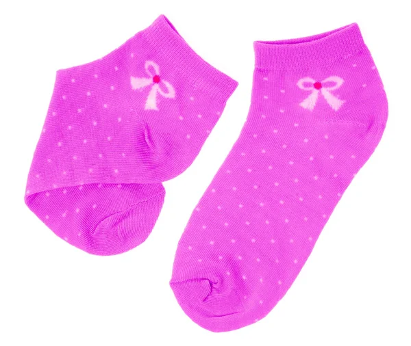 Socks with bow shape isolated on white  background. — Stock Photo, Image