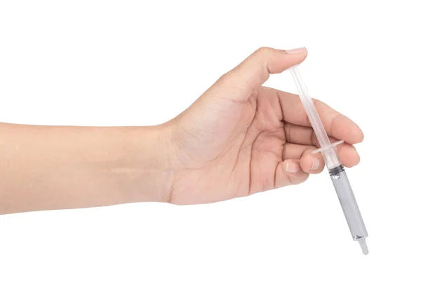 Hand holding Silicone Thermal Conductivity cpu Heatsink isolated — Stock Photo, Image