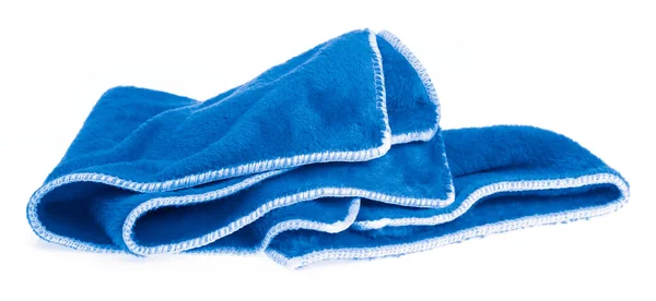 Lingettes bleues microfibre isolées sur fond blanc — Photo