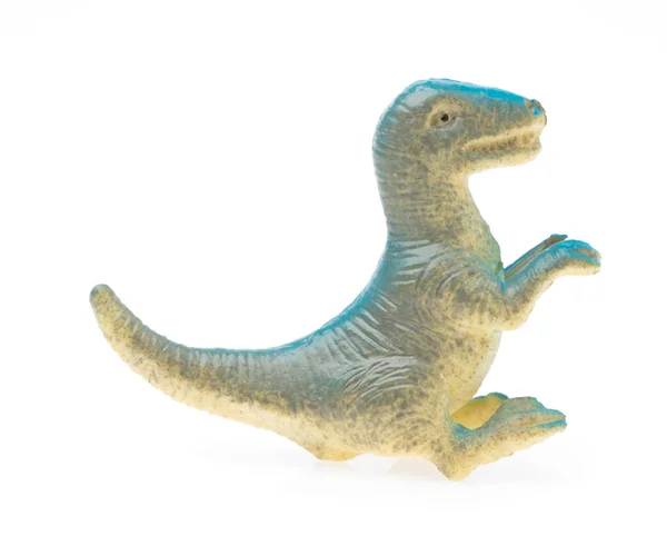 Tiranosaurio Rex hecho de plástico. dinosaurio juguete aislado en wh —  Fotos de Stock