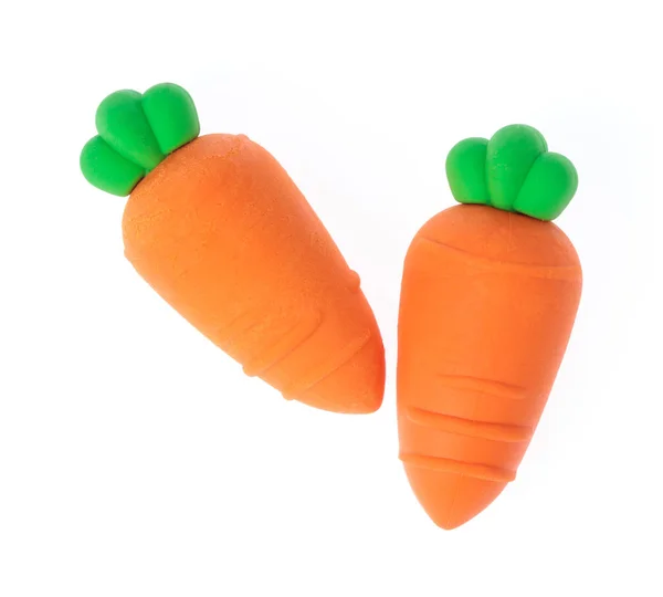 Carrot of rubber erasers isolated on white background — Stock Photo, Image