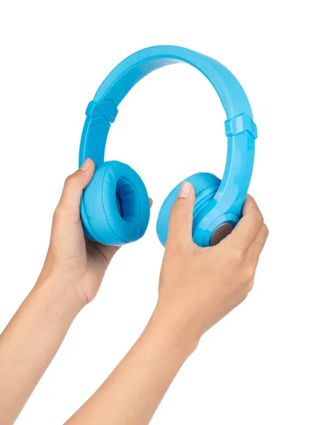 Casque bleu isolé sur fond blanc — Photo