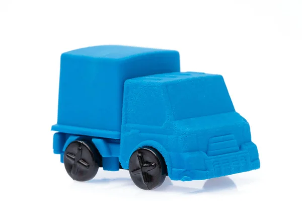 Rubber eraser Container truck isolated on white background — Stock Photo, Image