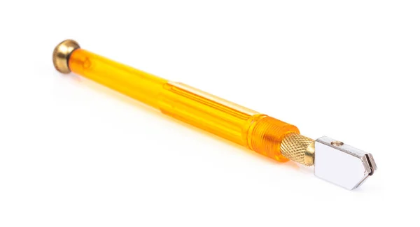 Carboneto de cortador de vidro laranja isolado no fundo branco — Fotografia de Stock