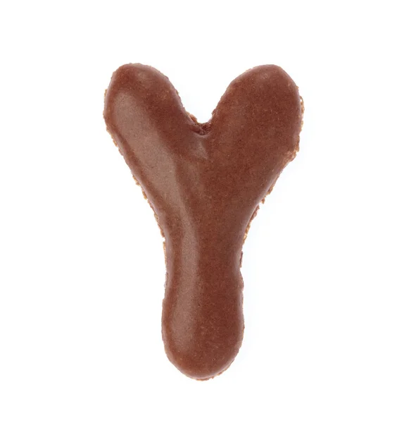 Alphabet Schokolade Süßigkeiten Schrift Isoliert Auf Weißem Hintergrund — Stockfoto