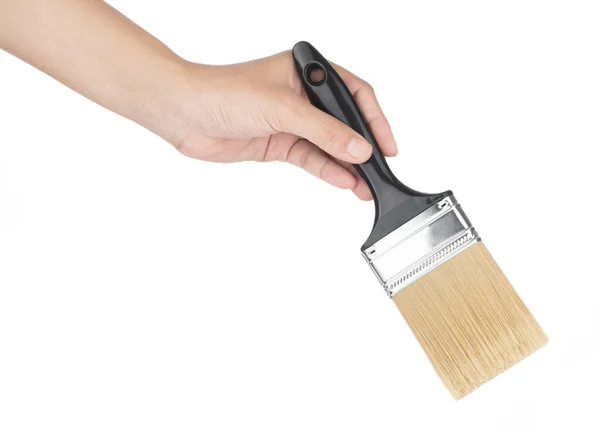 Hand holding Paint brush isolated on a white background — Stock Photo, Image
