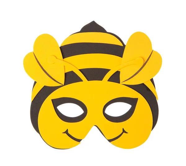 白色背景隔离的蜜蜂动物狂欢节面具 — 图库照片
